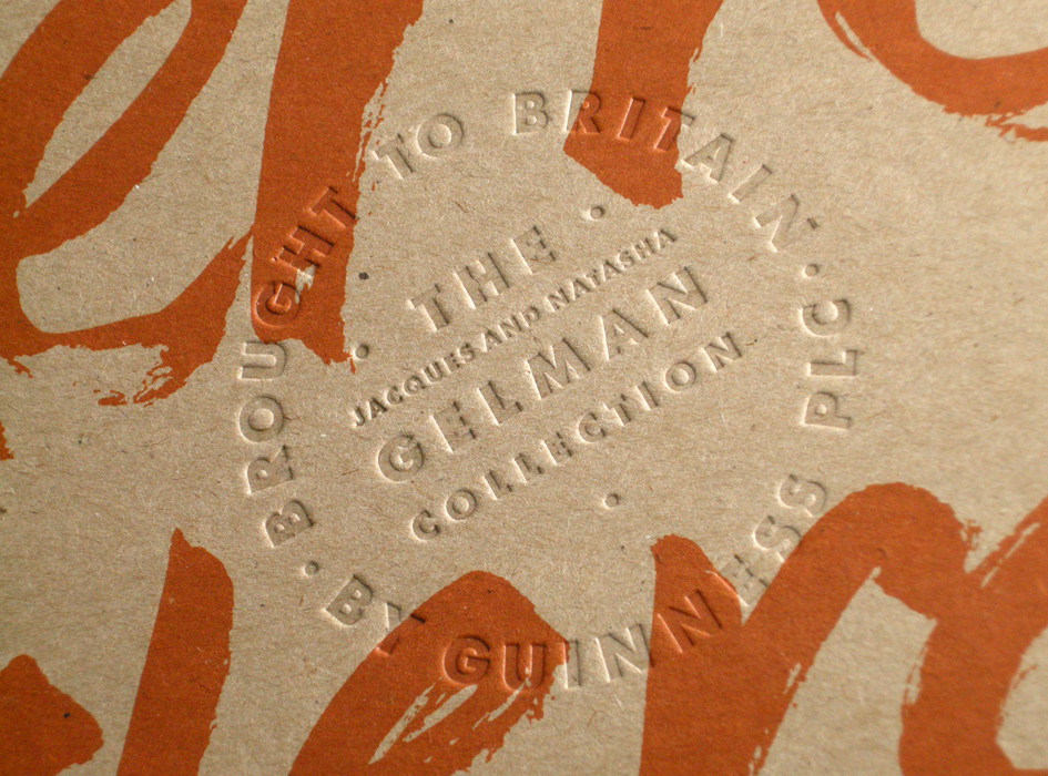 Further exhibition details were embossed into the cover of the slip case